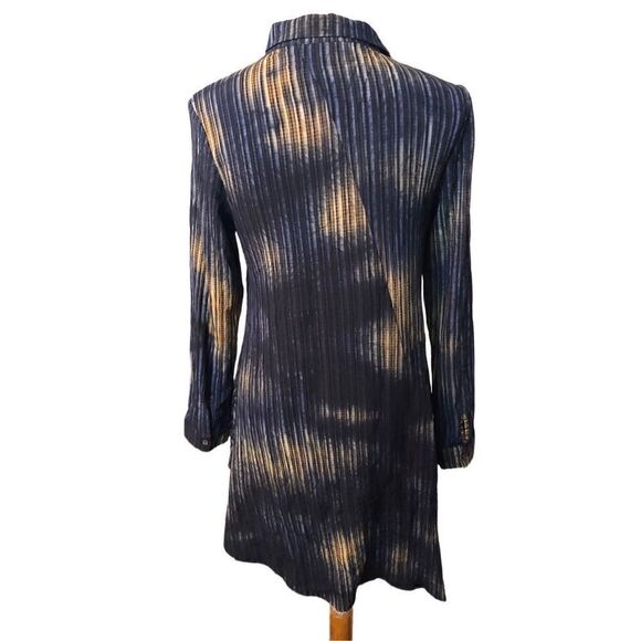 Adore blue and beige asymmetrical popover blouse - Picture 6 of 10